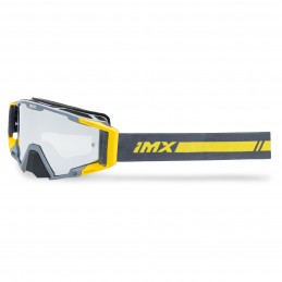 Gogle iMX Racing Sand Grey Matt/Fluo Yellow z Szybą Silver Iridium + Clear (2 szyby w zestawie)
