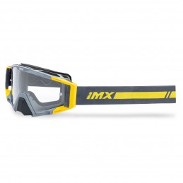 Gogle iMX Racing Sand Grey Matt/Fluo Yellow z Szybą Silver Iridium + Clear (2 szyby w zestawie)