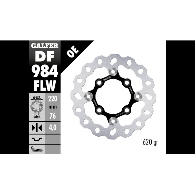 GALFER Tarcza hamulcowa pływająca 220mm/4mm - na 4 śruby pitbike