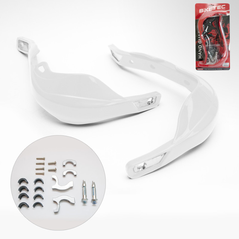BIKETEC Handbary kolor Biały (Z MOCOWANIAMI 22MM I 28MM)