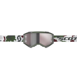 SCOTT Gogle Fury dark green/white/silver chrome works