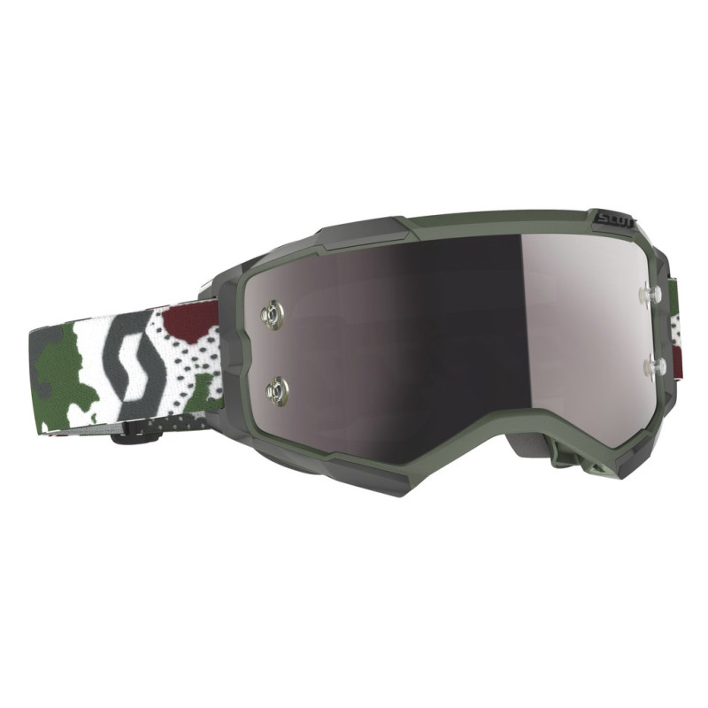 SCOTT Gogle Fury dark green/white/silver chrome works