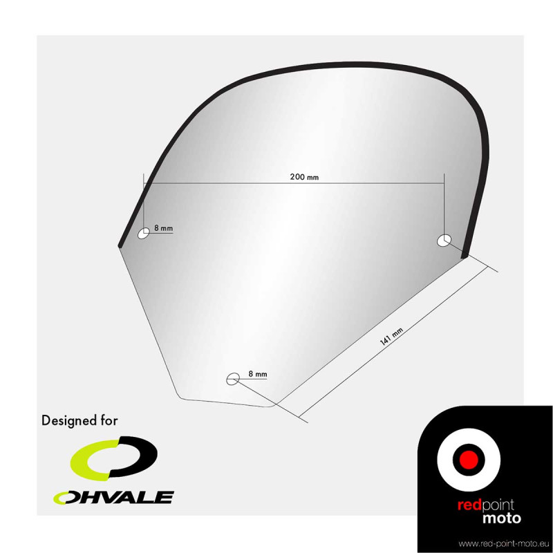 OHVALE GP-2 i GP-0 szyba z mocowaniami zestaw