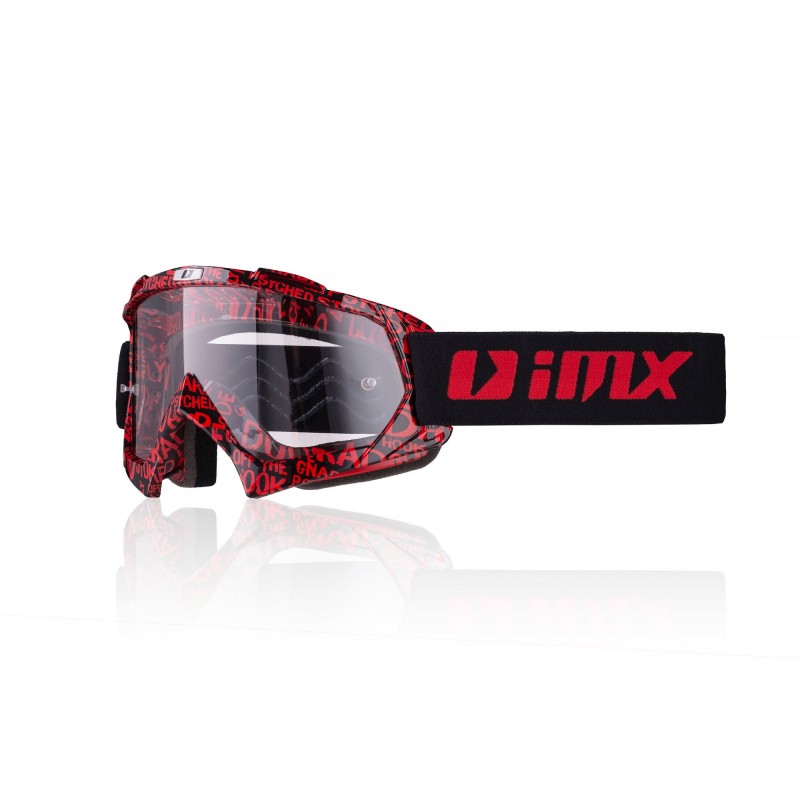 Gogle iMX Racing Mud Graphic Red/Black z Szybą Clear (1 szyba w zestawie)