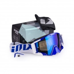 Gogle iMX Racing Sand Blue/White z Szybą Blue Iridium + Clear (2 szyby w zestawie)