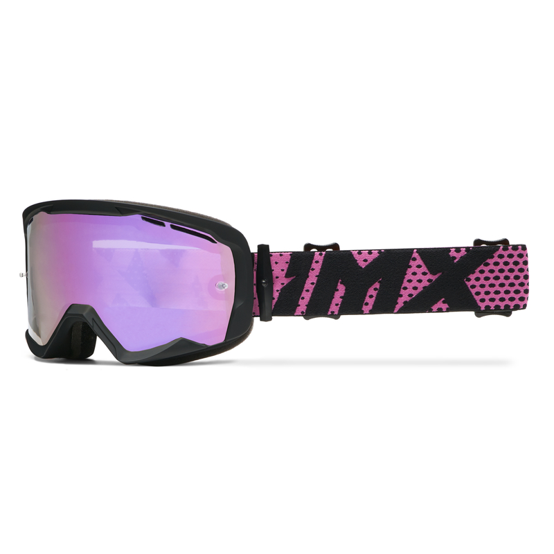 Gogle Imx Endurance Flip Black Matt/ Pink - Szyba Iridium Pink + Clear (2 Szyby W Zestawie)