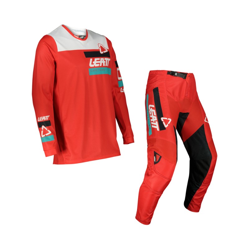 Komplet Leatt koszulka + spodnie RIDE KIT MOTO 3.5 Junior v22 czerwony/biały/czarny