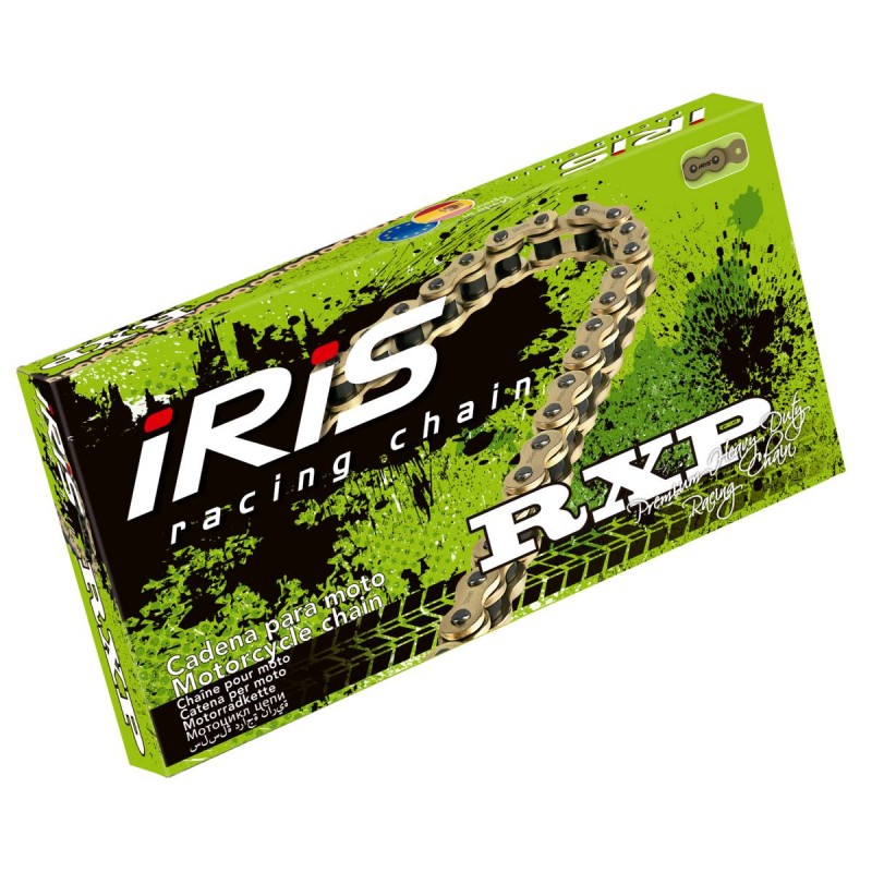 Łańcuch bez o-ringów IRIS 420 RXP-110 (otwarty + zapinka) kolor złoty  (Motocross do 85CC) 21,0KN