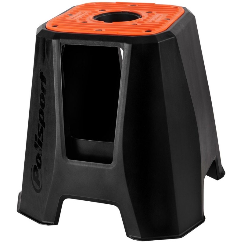 Stojak pod motocykl Polisport - Krzesło Model Basic Max Obciążenie 250 kg kolor czarny/pomarańczowy