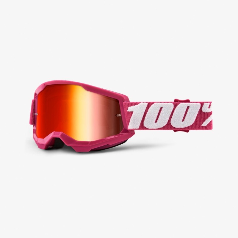 Gogle 100% STRATA 2 Fletcher - Mirror Red Lens Kolor Fuksja Szyba Czerwone Lustro