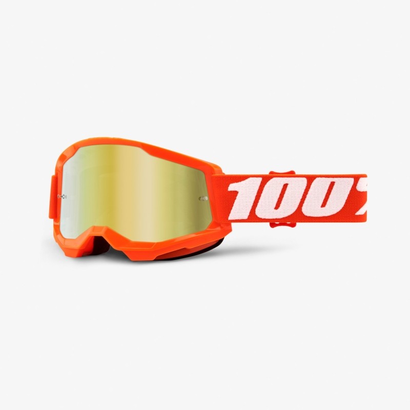 Gogle 100% STRATA 2 Orange - Mirror Gold Lens Kolor Pomarańczowy Szyba Złote Lustro