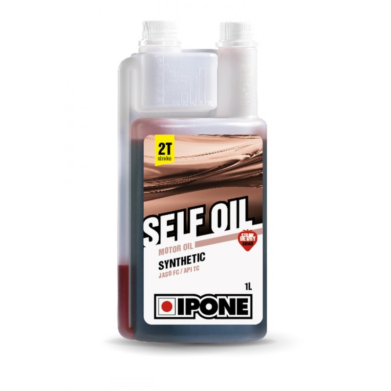Ipone Self 2T olej do mieszanki semisynthetic 1L truskawkowy (z dozownikiem)