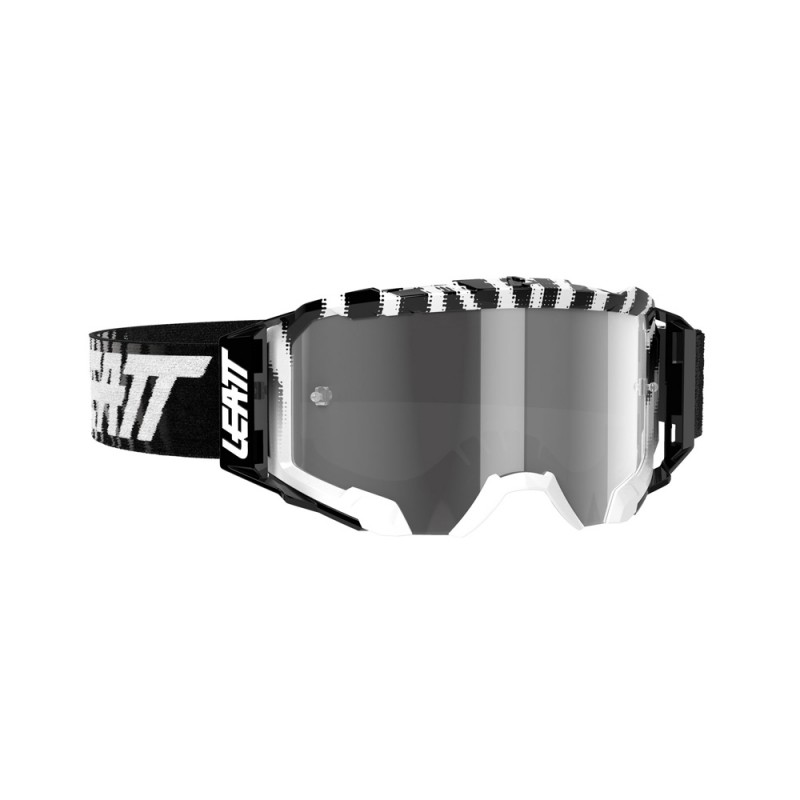 Leatt gogle Velocity 5.5 Goggle Zebra Lens Light Grey 58% - kolor czarny/biały szyba Dymione Lustro Szary